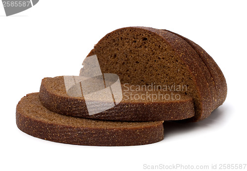 Image of rye bread isolated on white background 