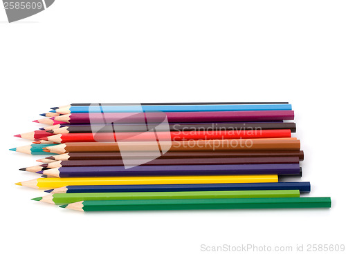 Image of 
Colour pencils isolated on white  background close up
