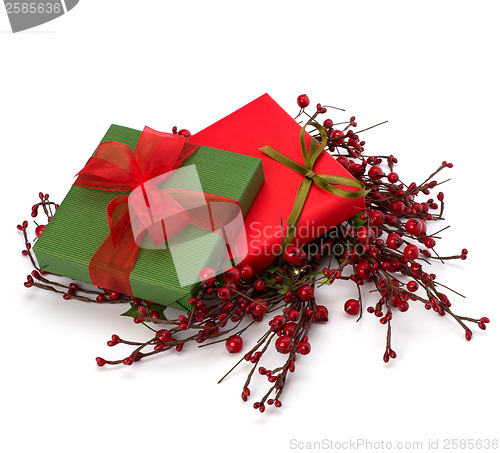 Image of festive gift box stack 