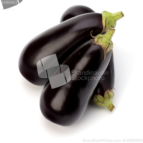 Image of eggplants isolated on white background close up