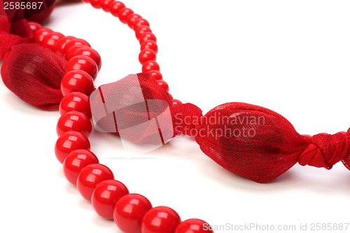 Image of Red beads isolated on white background