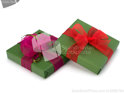 Image of festive gift box stack