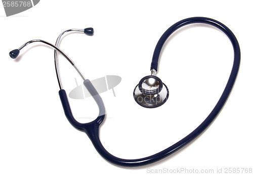 Image of blue stethoscope isolated on white background