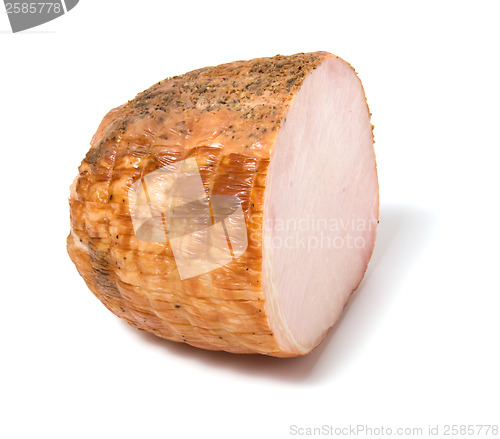 Image of Smoked ham isolated on white background