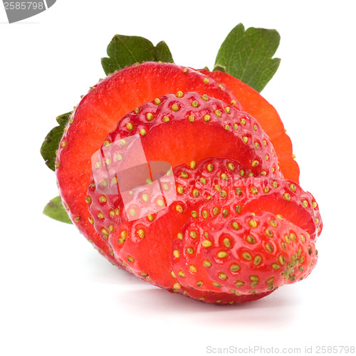 Image of Sliced strawberry isolated on white background