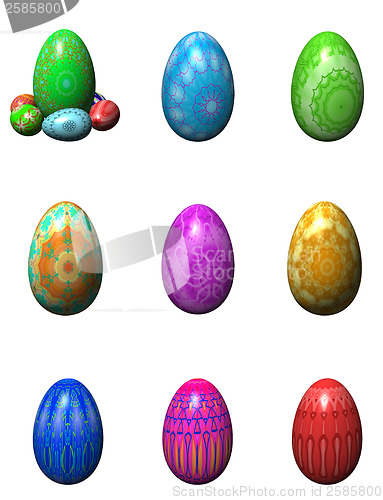 Image of easter eggs isolated on the white