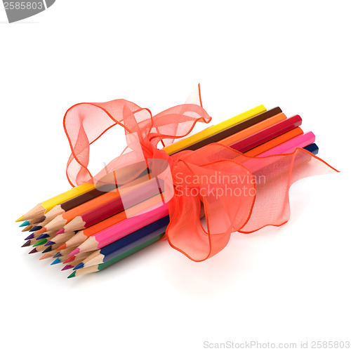 Image of 
Colour pencils isolated on white  background close up
