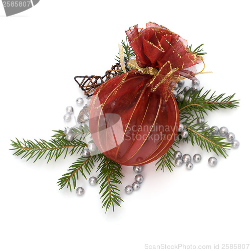 Image of Christmas decoration isolated on white background