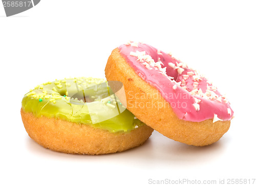 Image of Delicious doughnuts isolated on white background 