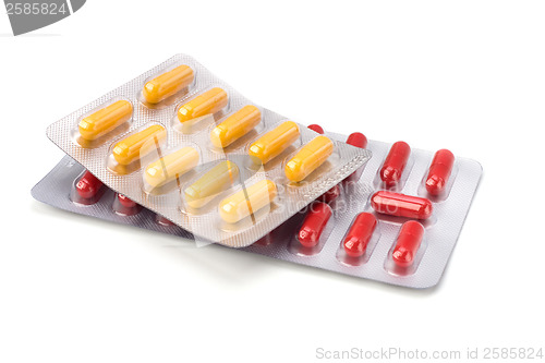 Image of medical capsules isolated on white
