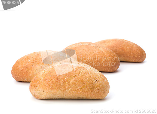 Image of fresh warm rolls isolated on white background