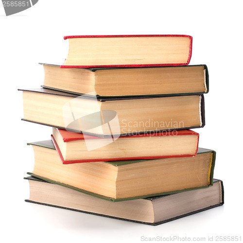 Image of book stack isolated on white background