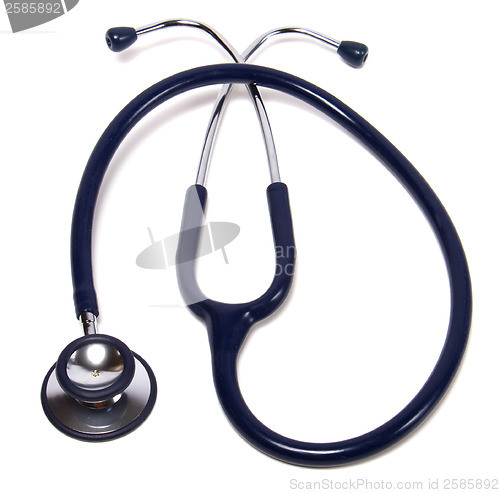 Image of blue stethoscope isolated on white background
