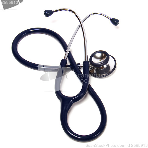 Image of blue stethoscope isolated on white background