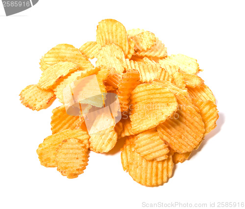 Image of Potato chips isolated on white background 