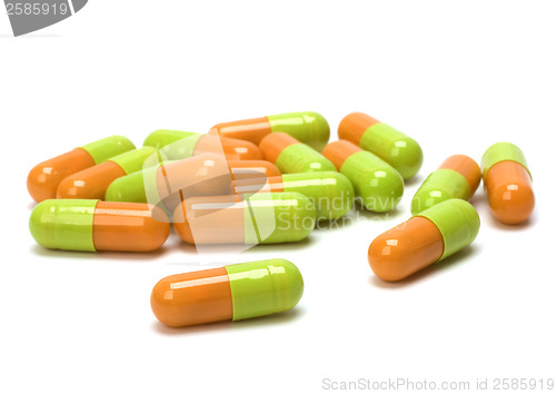 Image of capsules isolated on white background