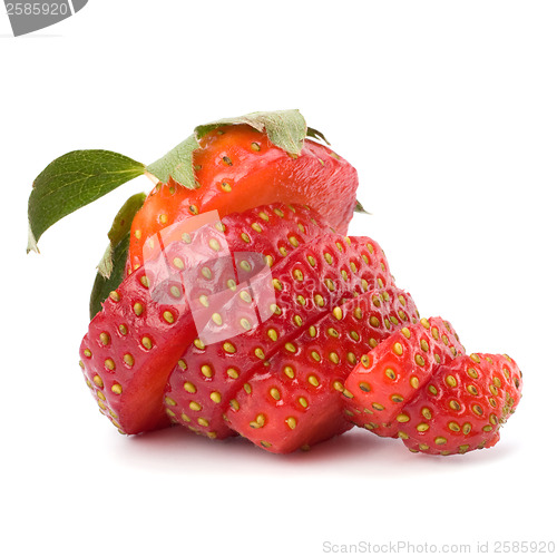Image of Sliced strawberry isolated on white background