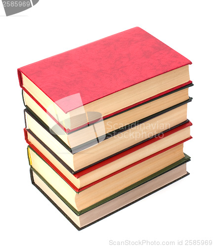 Image of book stack isolated on white background