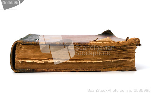 Image of tattered book isolated on white background