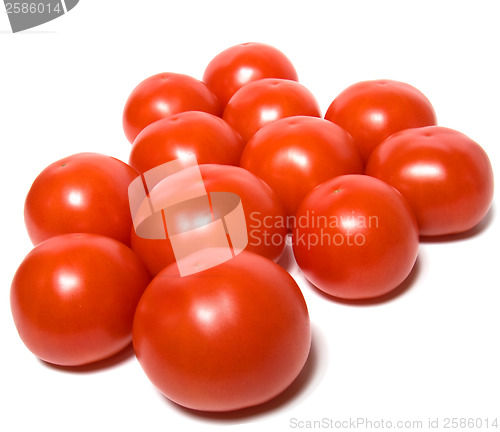 Image of red tomato isolated  on white background 