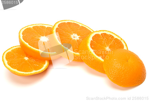 Image of orange slices isolated on white background 