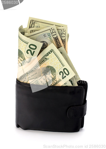 Image of Money in leather  purse 