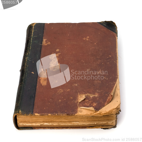 Image of tattered book isolated on white background