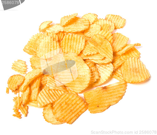 Image of Potato chips isolated on white background 