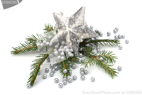 Image of Christmas decoration isolated on white background