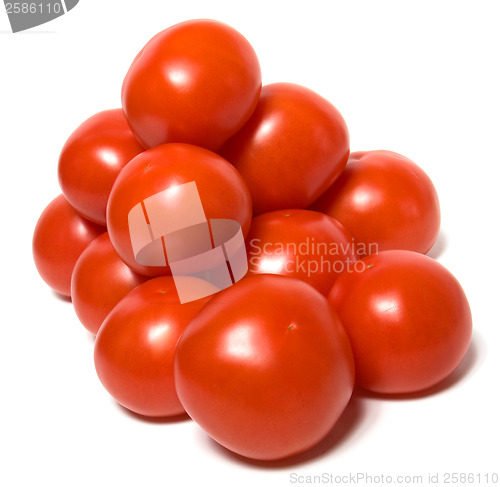 Image of red tomato isolated  on white background 