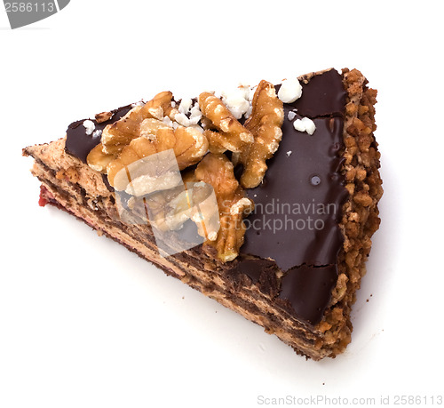 Image of Slice of chocolate cream cake