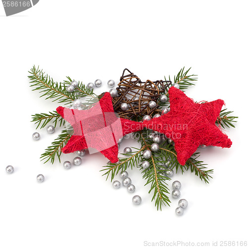 Image of Christmas decoration isolated on white background