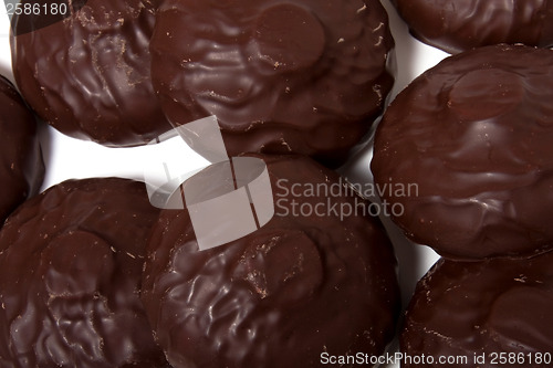 Image of chocolate  marshmallow isolated on white 