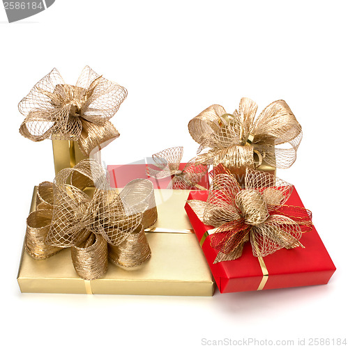 Image of 
Luxurious gifts isolated on white background 
