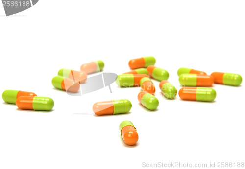 Image of capsules isolated on white background