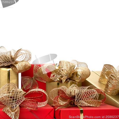 Image of 
Luxurious gifts isolated on white background 
