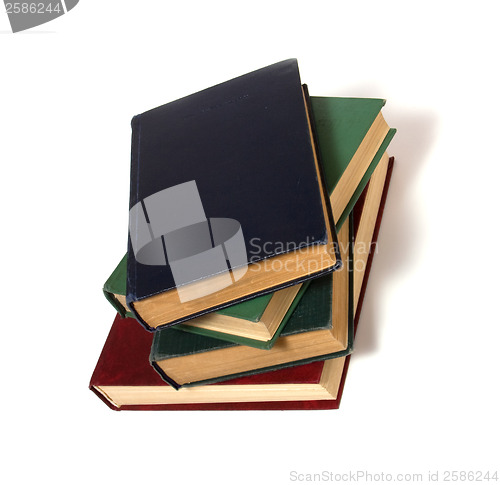 Image of book stack  isolated on white 