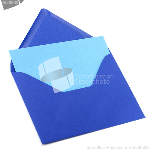 Image of envelope with card isolated on white background