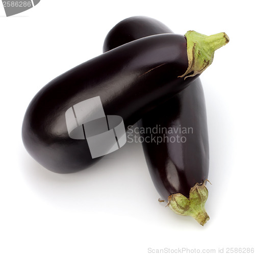 Image of eggplants isolated on white background close up