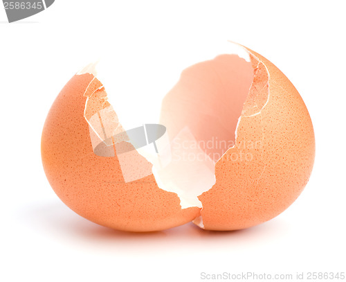 Image of broken eggshell  isolated on white background