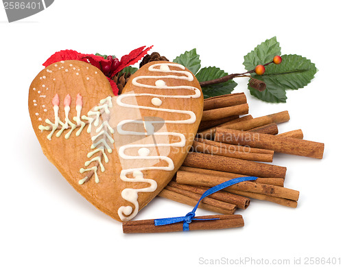 Image of Christmas gingerbread isolated on white background