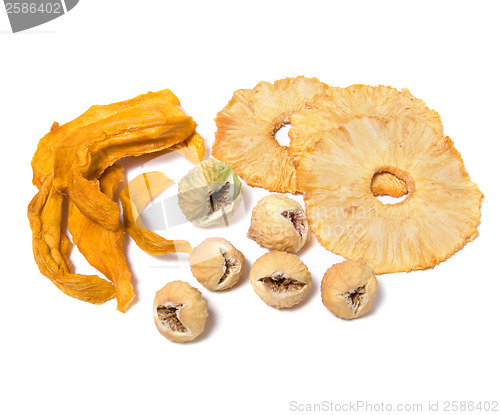 Image of dried fruits assortment isolated on white background