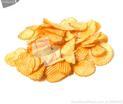 Image of Potato chips isolated on white background 