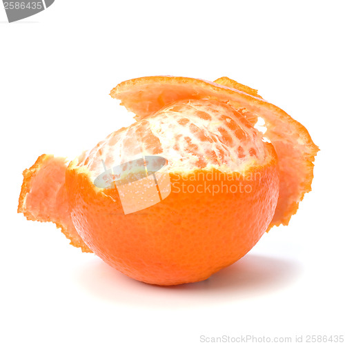 Image of peeled mandarin isolated on white