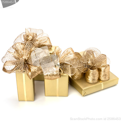 Image of 
Luxurious gifts isolated on white background 
