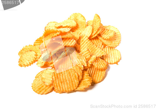 Image of Potato chips isolated on white background 