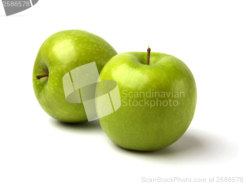 Image of green apples isolated on white background