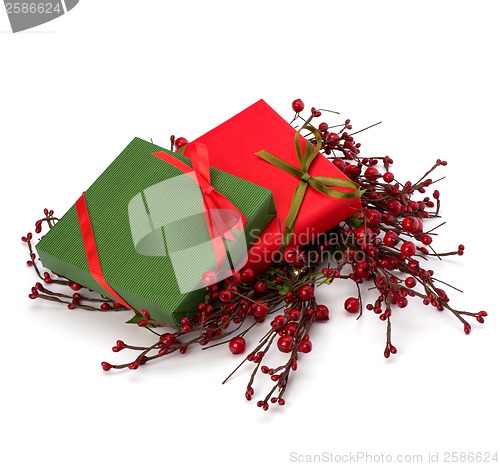 Image of festive gift box stack 