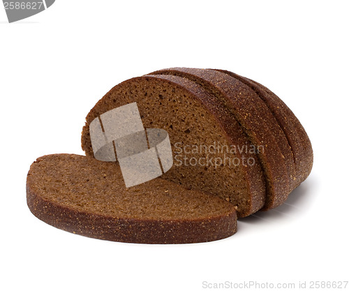 Image of rye bread isolated on white background 