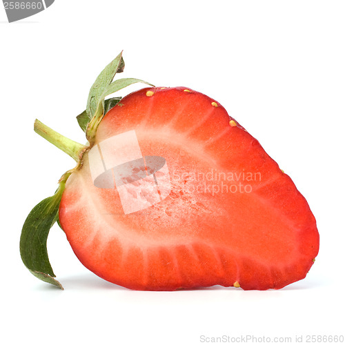 Image of Halved strawberry isolated on white background